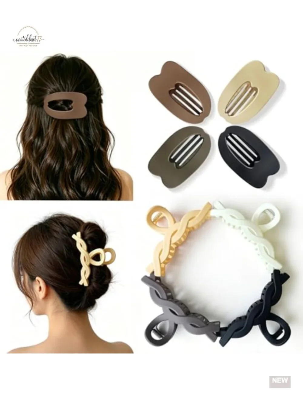 8 Pcs Hair Clips Set, Strong Hold Non-Slip Hair Accessories with Matte Finish